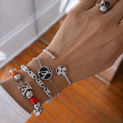 L Vintage Bracelet black and silver detail by MARO