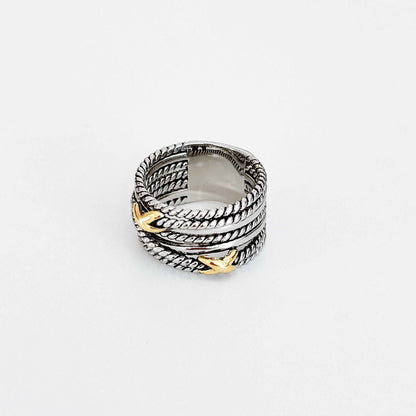 DY Silver Ring by MARO, silver-tone ring for women