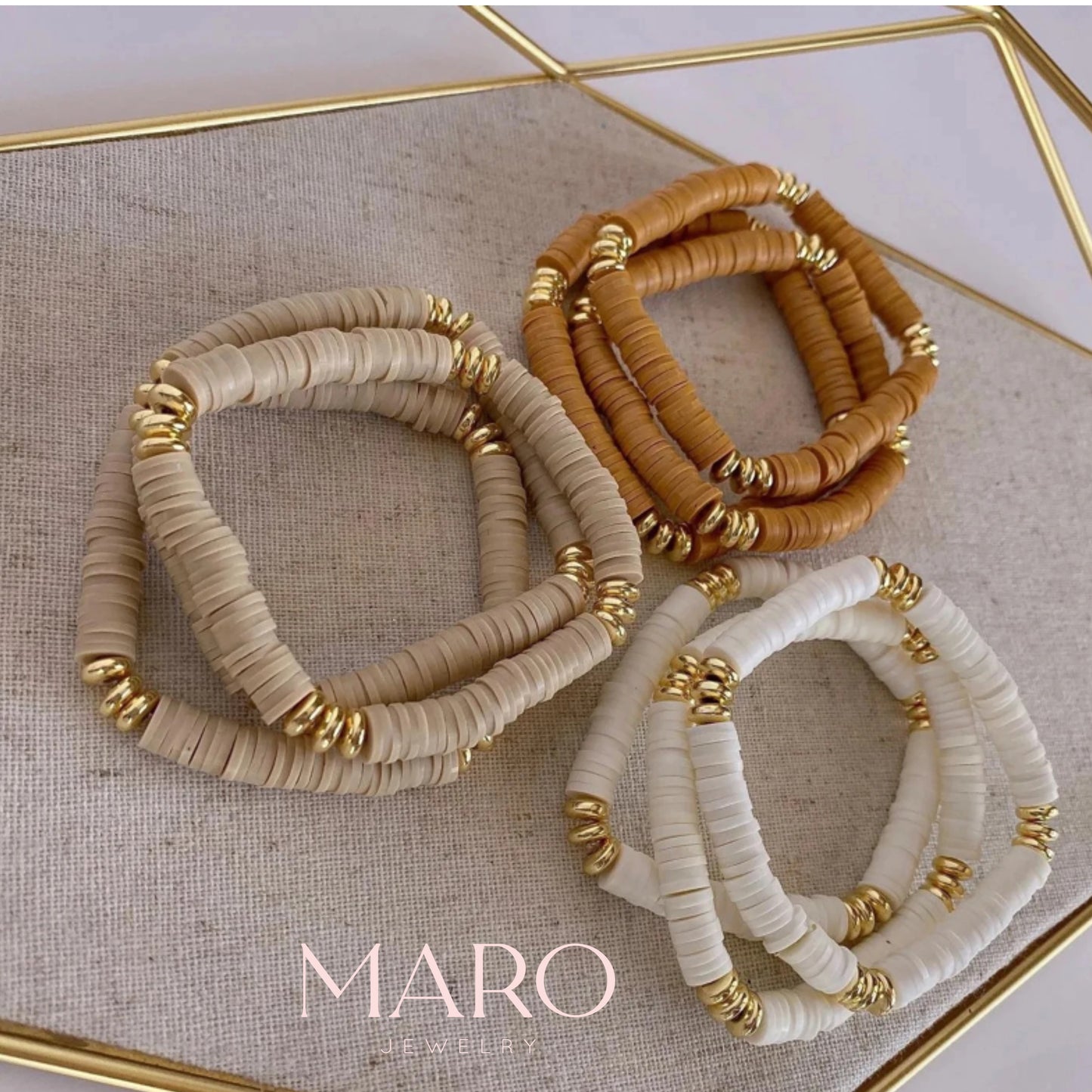 Heishi disc beaded bracelet - MARO JEWELRY