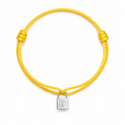 Mini Lock Silver Charm Bracelet stacked style by MARO Jewelry