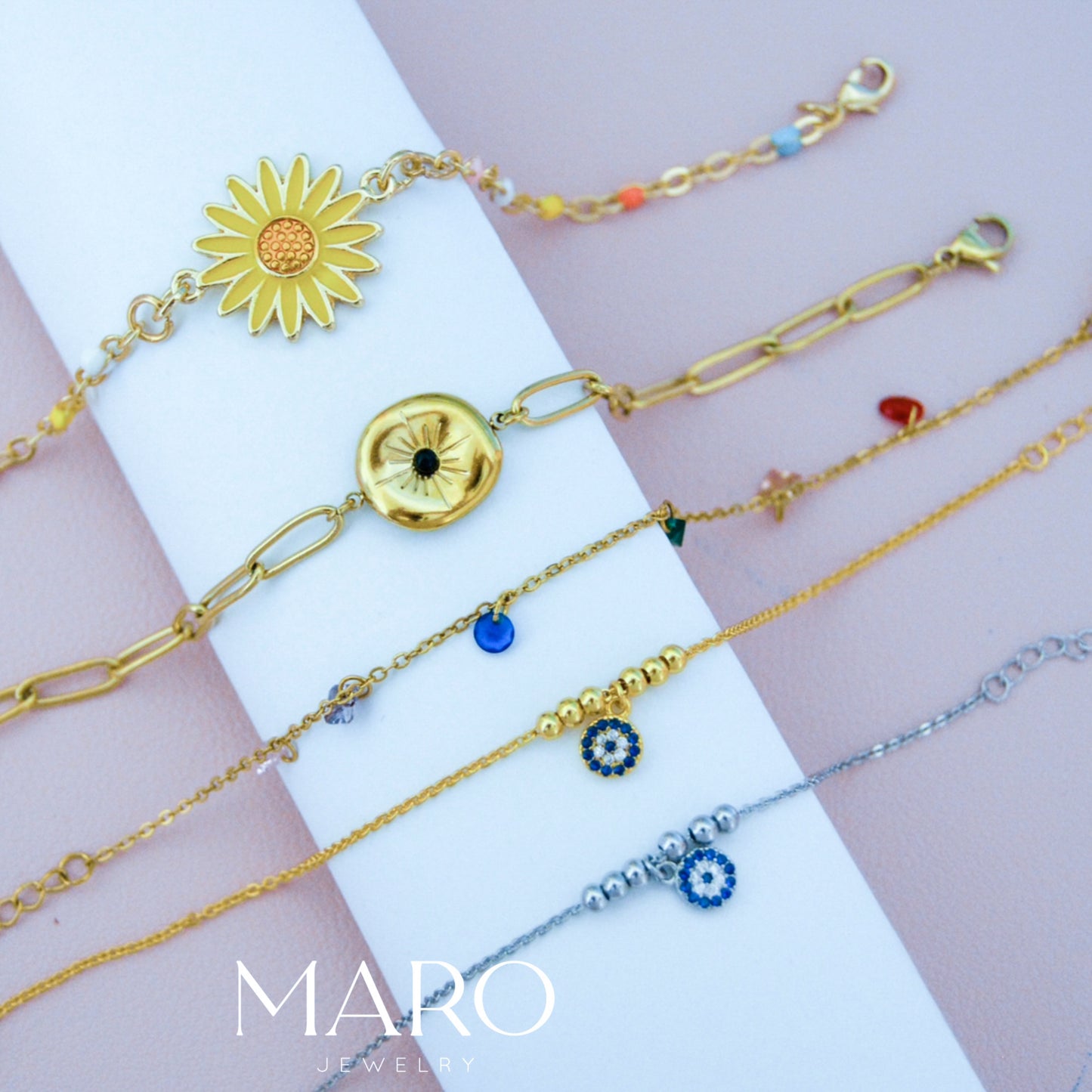 Colored crystals bracelet 💧 - MARO JEWELRY