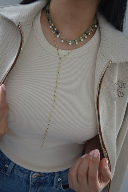 Green Marble Necklace by MARO Jewelry