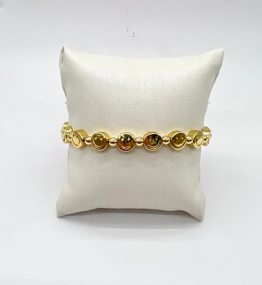 MINI HAPPY FACE GOLD BRACELET - MARO JEWELRY