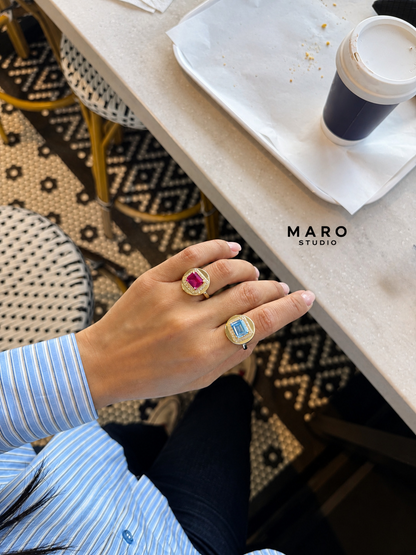 Blue Halo Ring