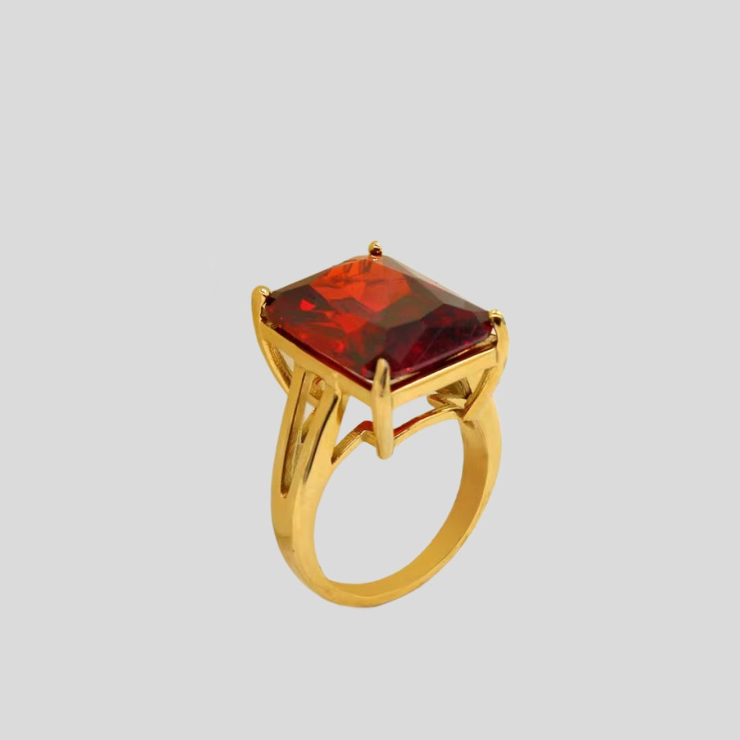 Red square ring - MARO JEWELRY