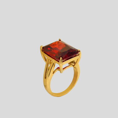 Red square ring - MARO JEWELRY