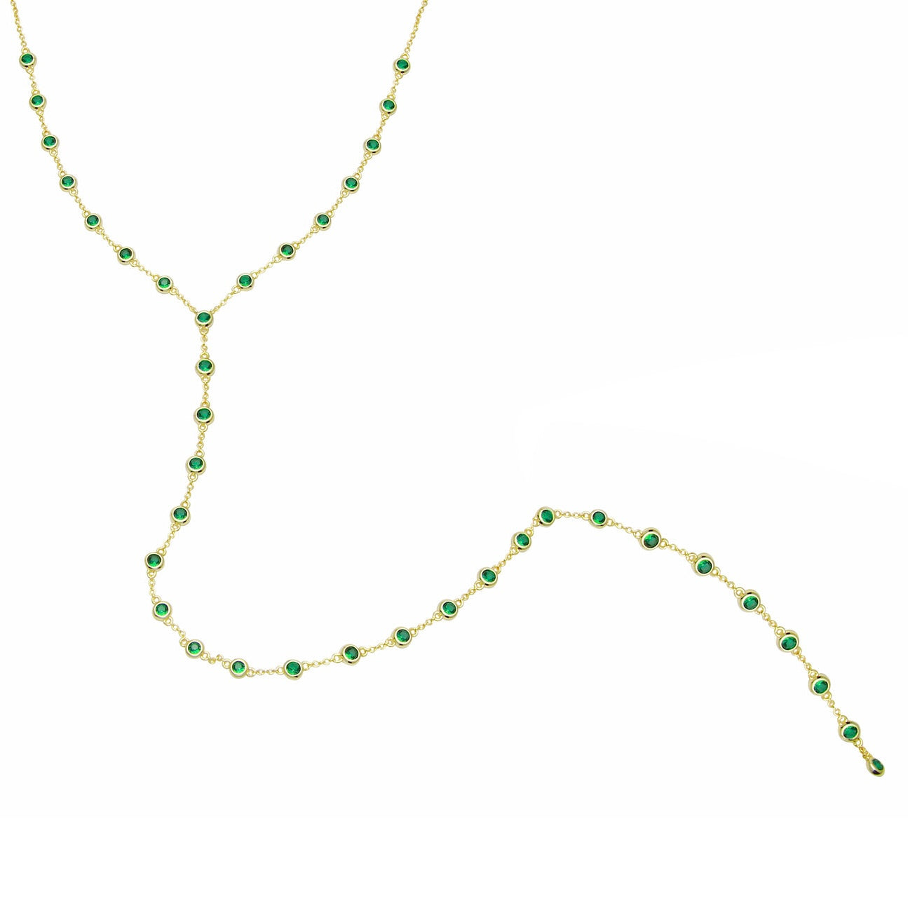 Collar lariat de esmeraldas – Diseño elegante y deslumbrante para cada ocasión