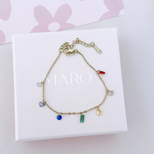 Colored crystals bracelet 💧 - MARO JEWELRY