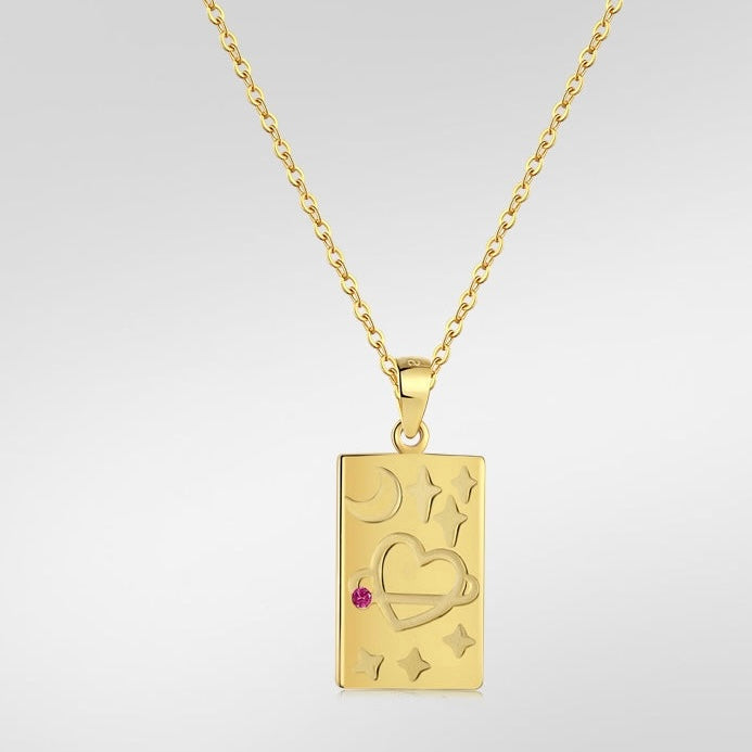 Moon & Heart necklace - MARO JEWELRY