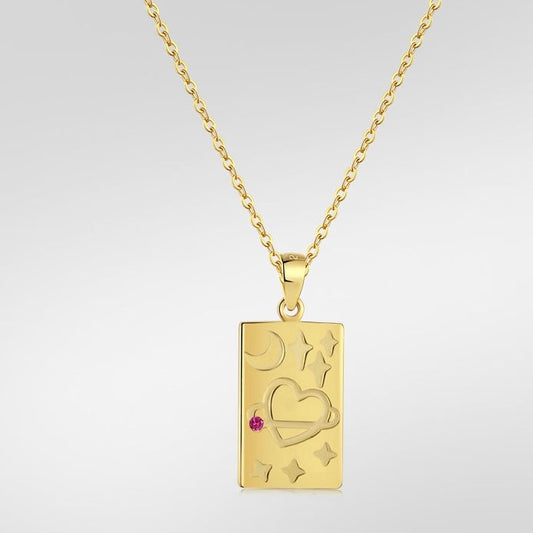 Moon & Heart necklace - MARO JEWELRY