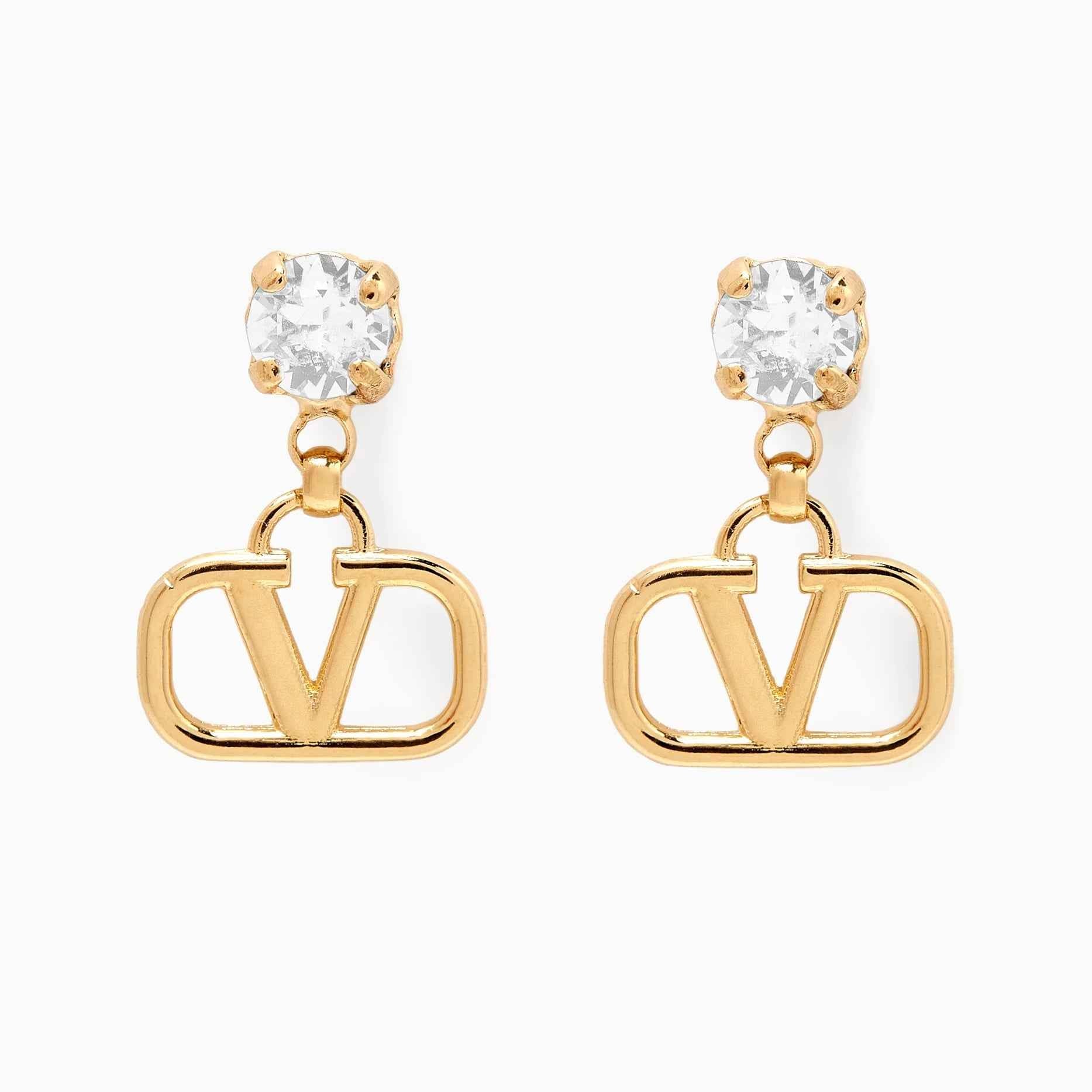 V GOLD EARRING