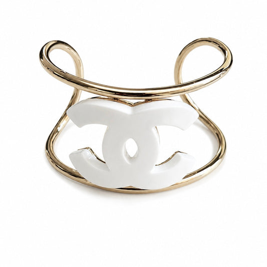 White Logo Bracelet by MARO white statement bracelet