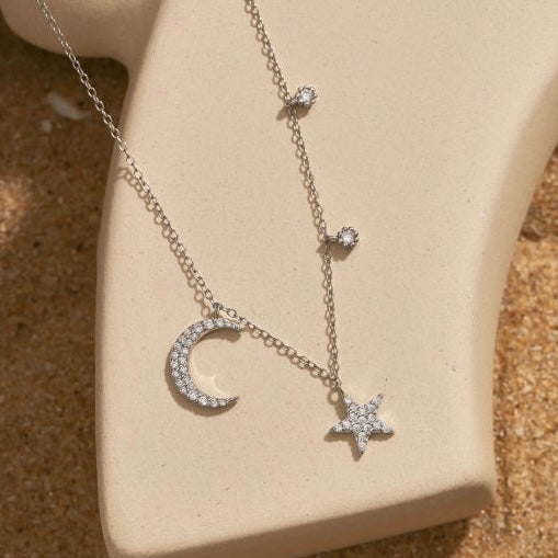 THE MOON SILVER NECKLACE - MARO JEWELRY