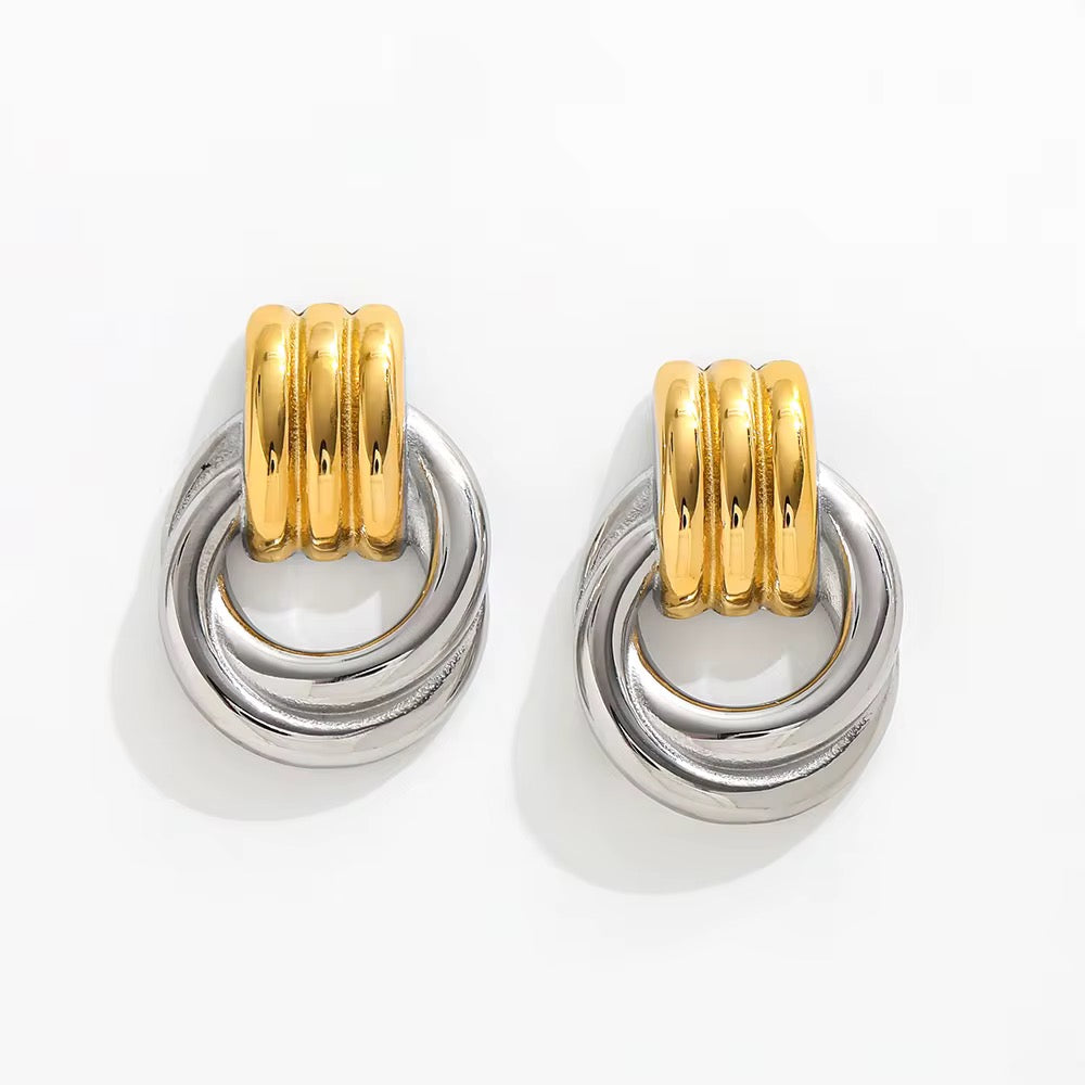 Two-Tone twisted earring - MARO JEWELRY