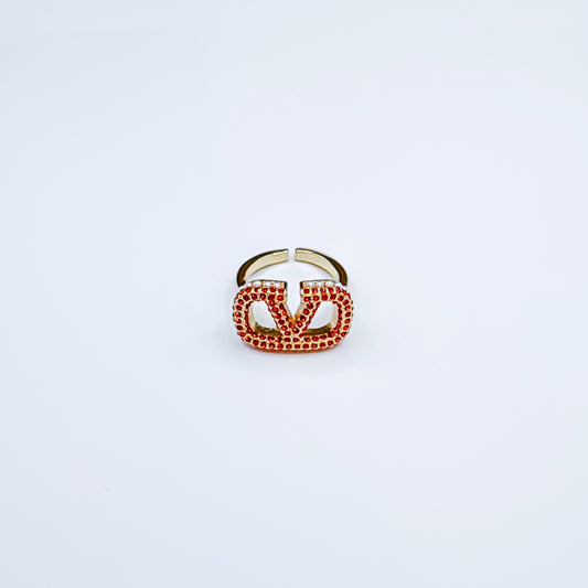 V res crystal ring - MARO JEWELRY