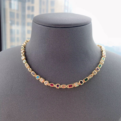 Multi gemstone gold necklace - MARO JEWELRY