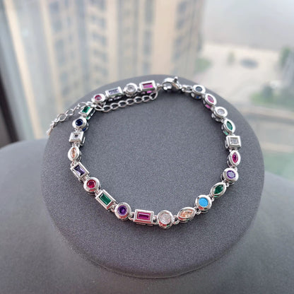 Multi gemstone silver bracelet - MARO JEWELRY
