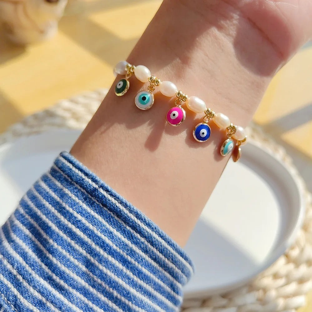 Evil eye charm bracelet - MARO JEWELRY