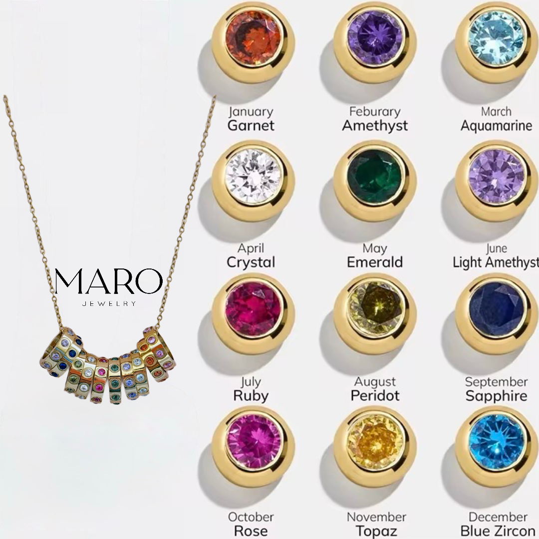 Birthstone pendant - MARO JEWELRY