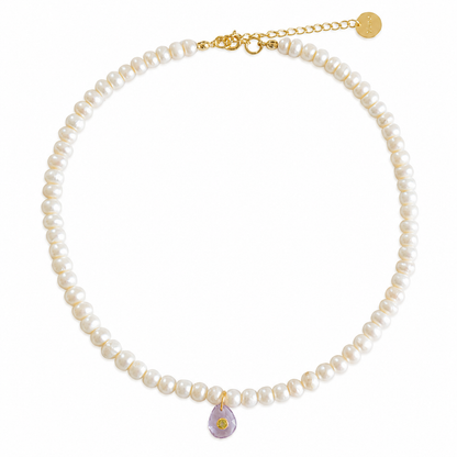 Amethyst Pearl Necklace by MARO Jewelry