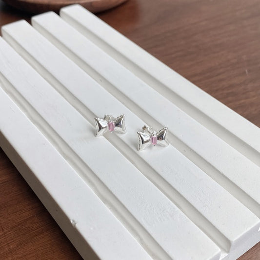 RIBBON PINK CRYSTAL EARRING - MARO JEWELRY