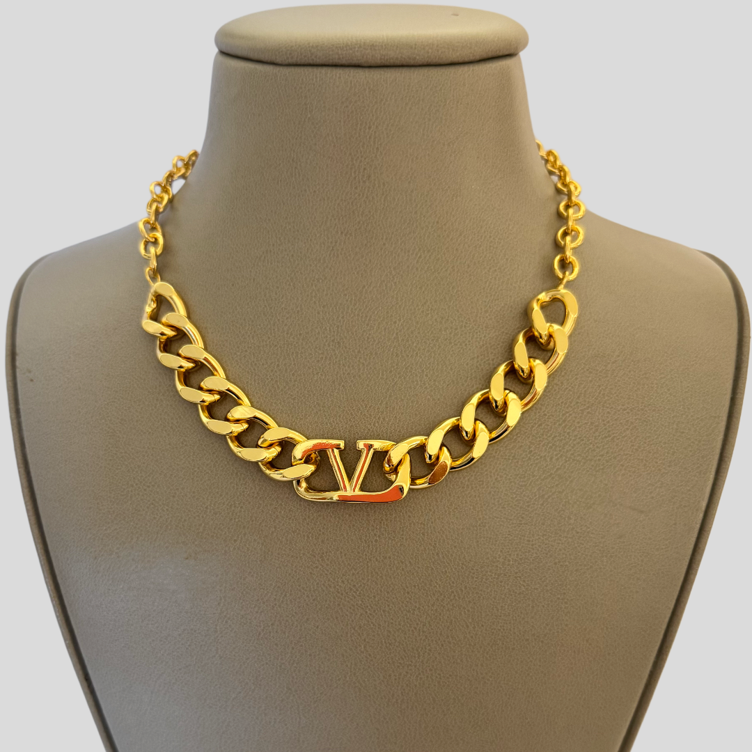 V gold choker - MARO JEWELRY