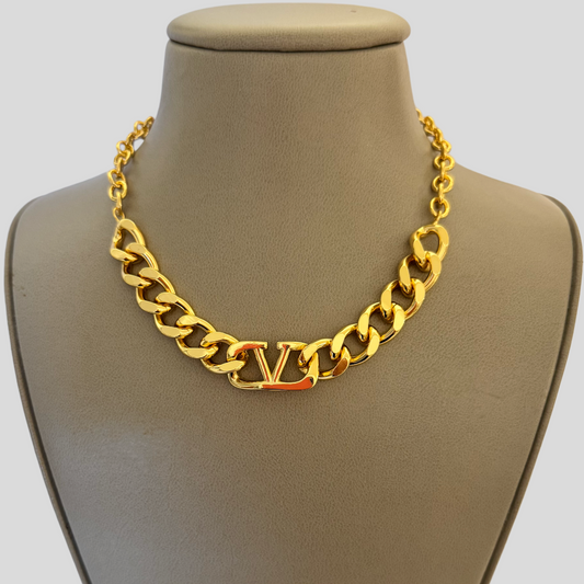 V gold choker - MARO JEWELRY
