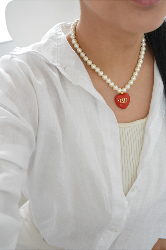 V Red Heart Necklace by MARO product detail