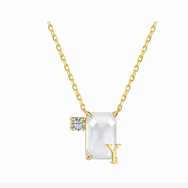 Initial Y necklace - MARO JEWELRY