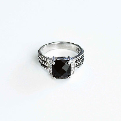 DY Onyx Ring by MARO, dark statement ring for women