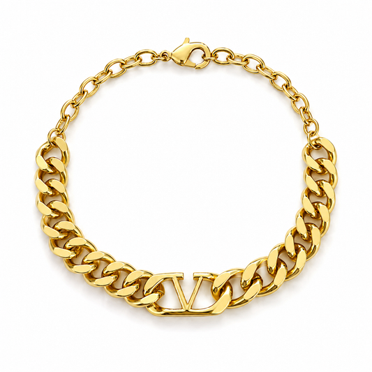 V Gold Bracelet by MARO polished gold-tone bracelet