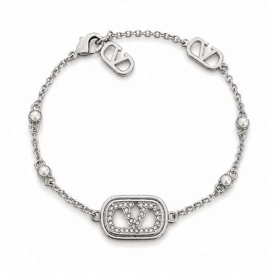 V Silver Bracelet by MARO polished silver-tone bracelet