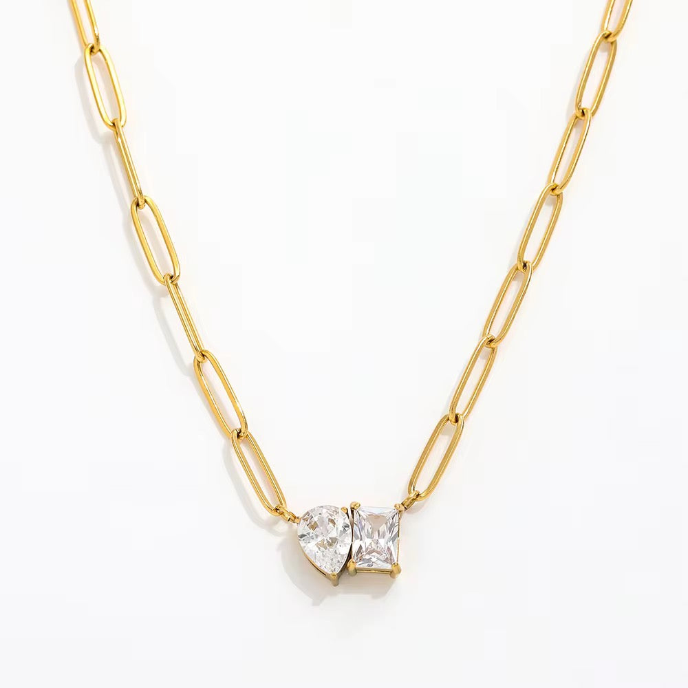 Princess cut necklace - MARO JEWELRY