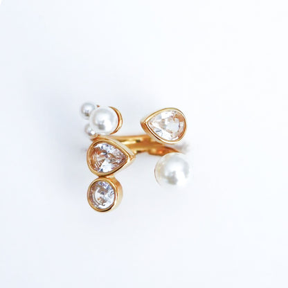 Pearl open ring - MARO JEWELRY