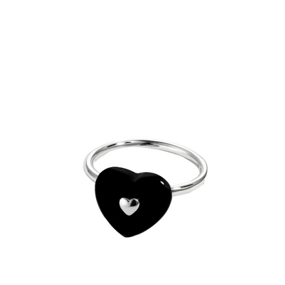 BLACK HEART RING - MARO JEWELRY