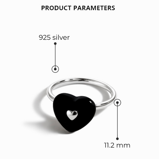 BLACK HEART RING - MARO JEWELRY