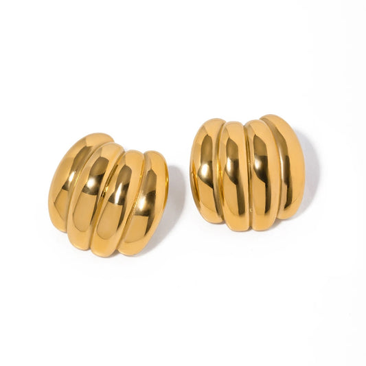 Gold stud earrings - MARO JEWELRY