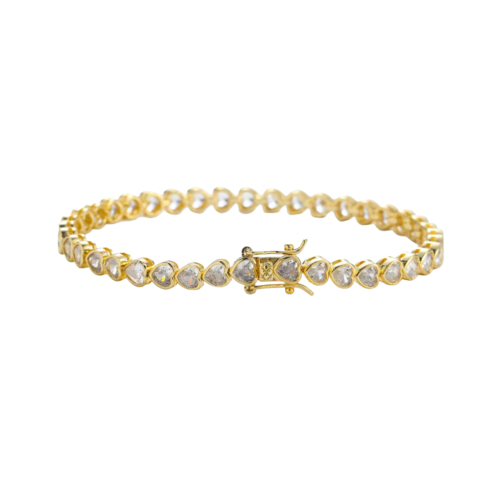 Heart-Shaped Tennis Bracelet