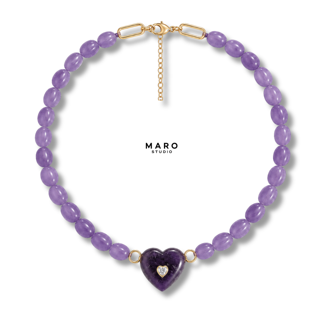 Amethyst Heart Necklace