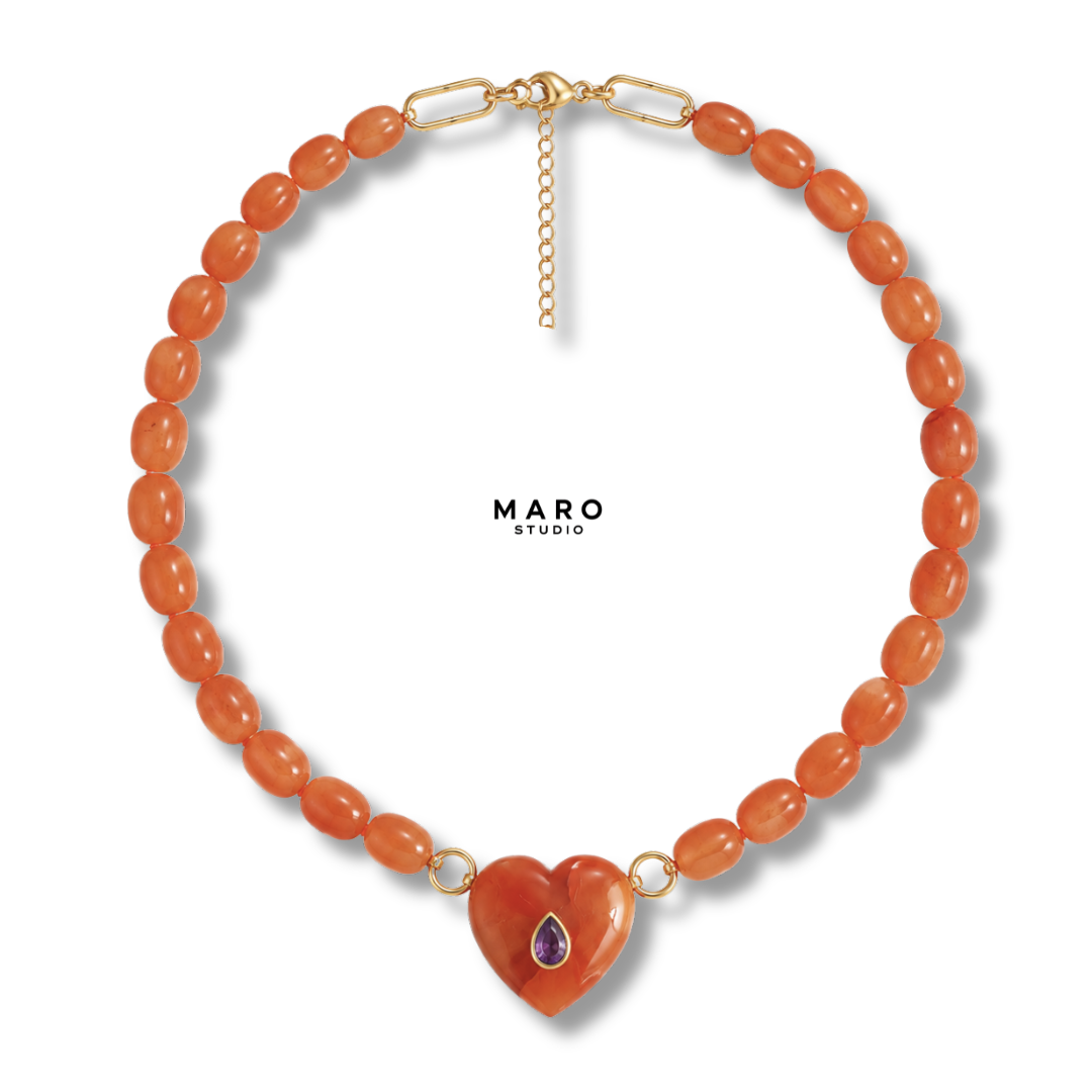 Carnelian Heart Necklace