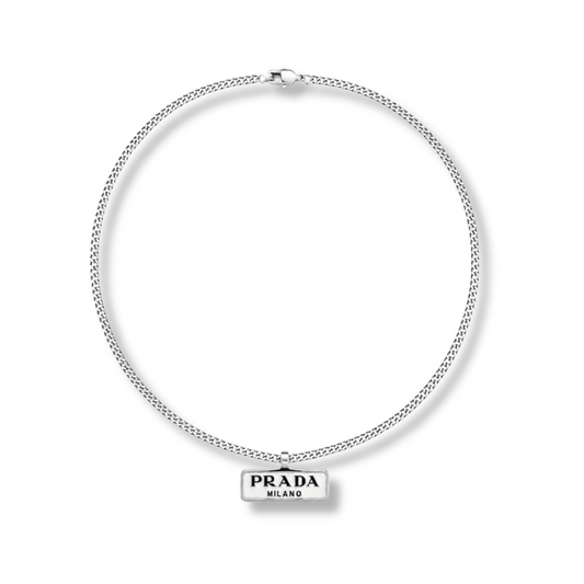 P Silver Necklace by MARO polished silver-tone necklace