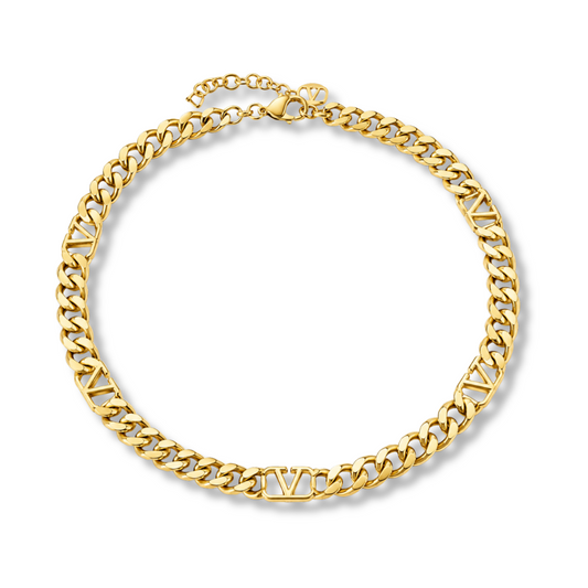 V Choker Necklace by MARO gold-tone choker necklace