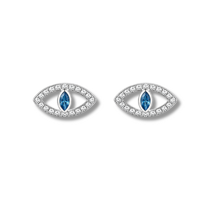 Evil eye silver earring for women by MARO Jewelry
