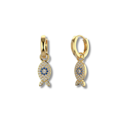 Fish Gold Earrings by MARO Jewelry