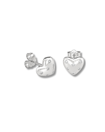 Mini Heart with Crystal Earring by MARO Jewelry