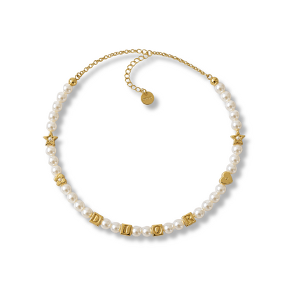 D Gold Necklace by MARO, gold-tone necklace for women