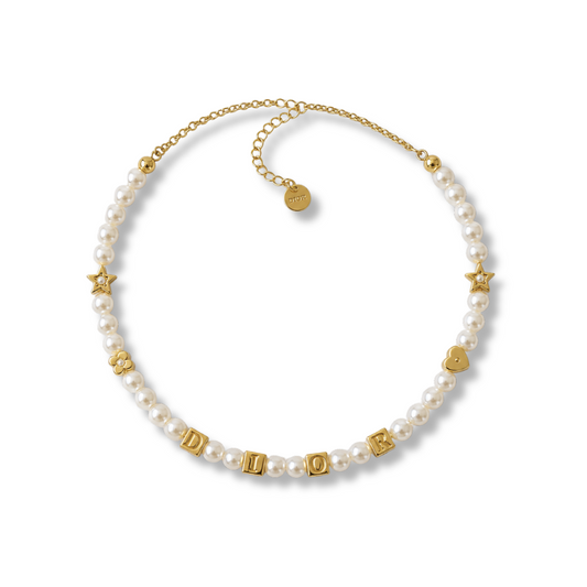 D Gold Necklace by MARO, gold-tone necklace for women