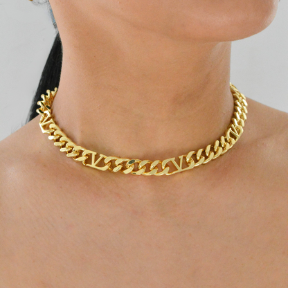 V Gold Necklace by MARO polished gold-tone necklace