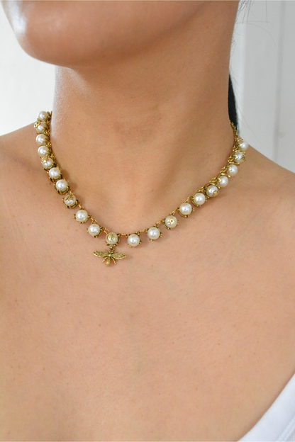 Bee Vintage Necklace detail by MARO Jewelry