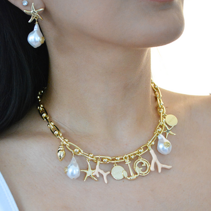 G Charms Necklace by MARO, charm necklace for women